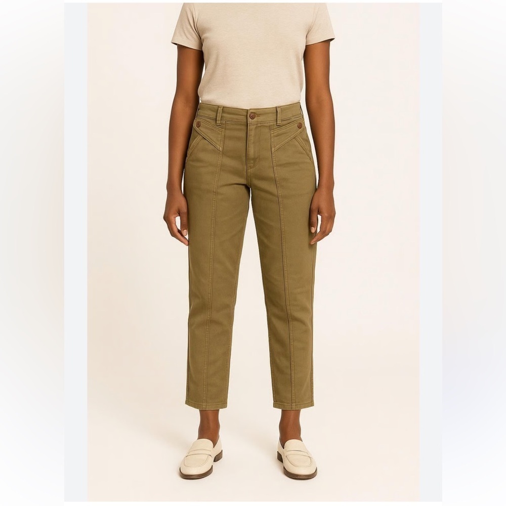 Sezane Brown Green Cropped Denim Pants Size 38/8